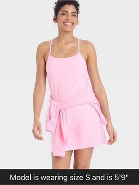 All in Motion Pink Flex Athletic Dress Built-In Shorts UPF 50+ NWT Pickleball